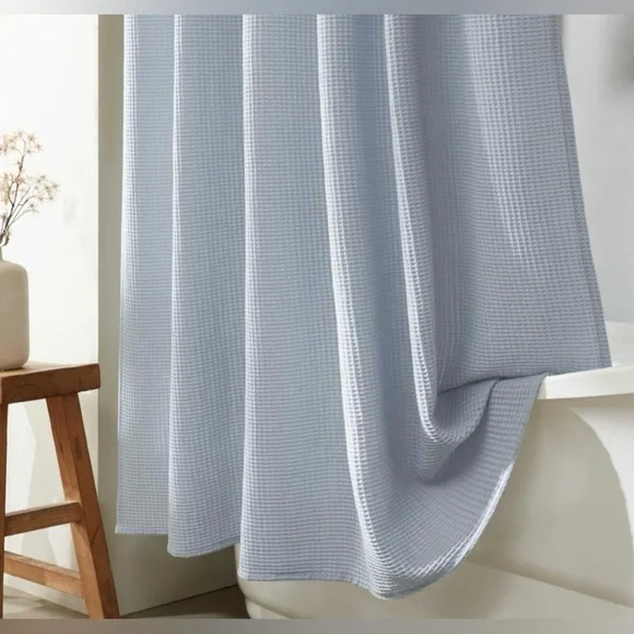 Calvin Klein - Fabric Shower Curtain Luxury Cotton Blend with 12 Button Holes - Picture 3 of 8